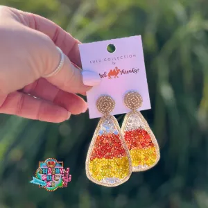 Beaded Candy Corn Earrings