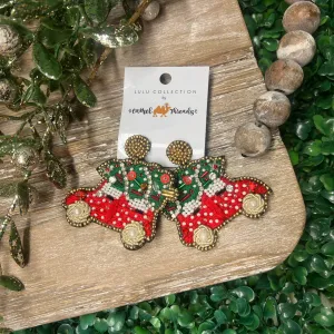 Beaded Christmas Car Earrings
