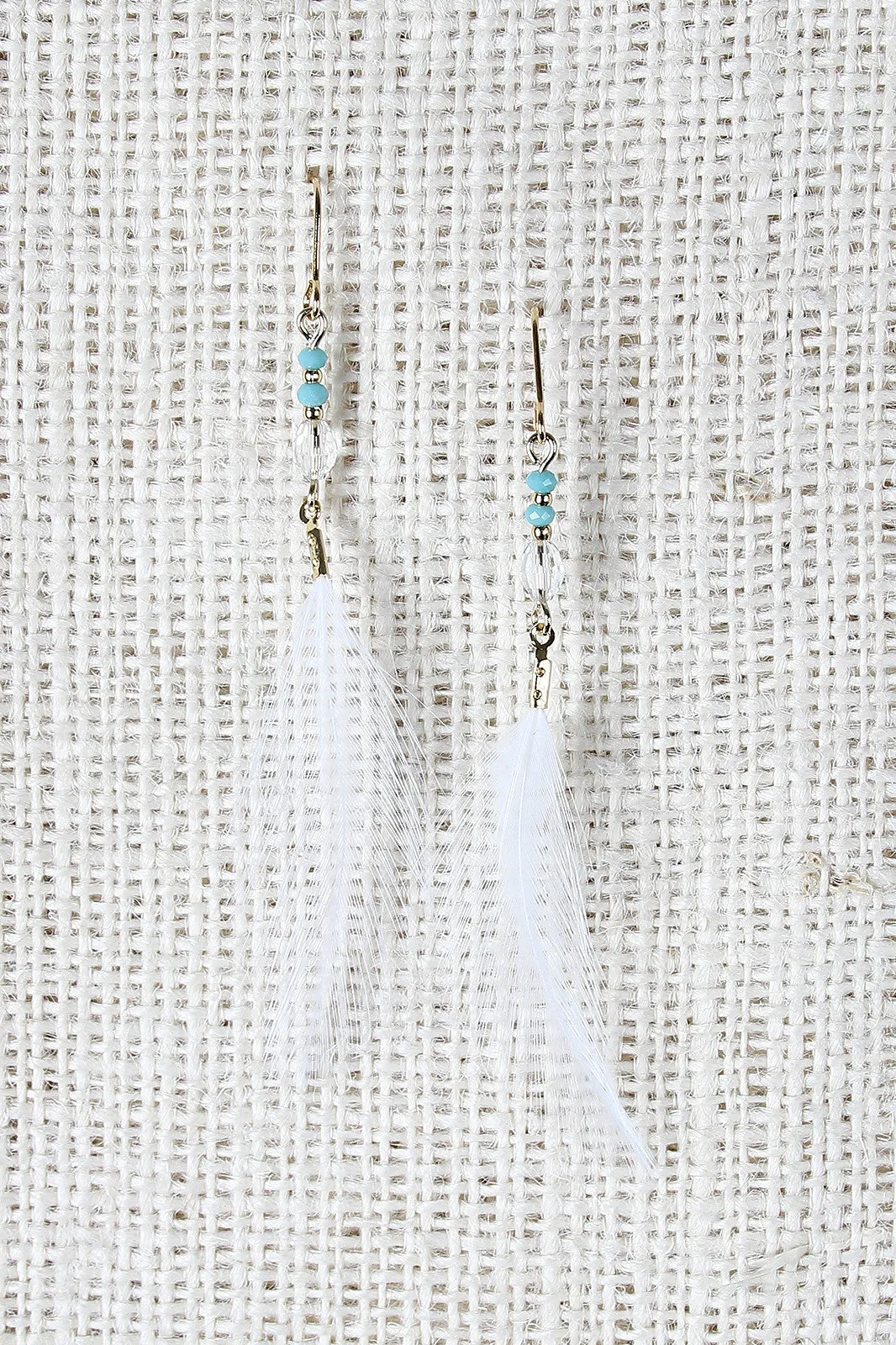 Beaded Feather Earrings
