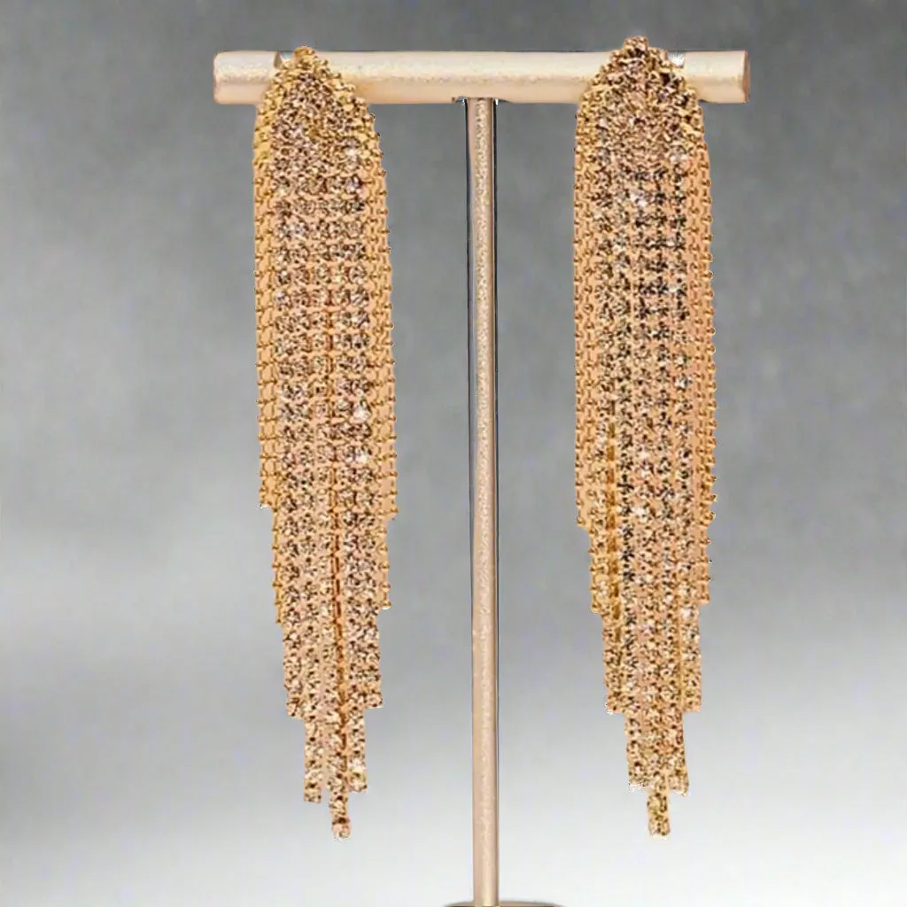 Beaded Gold Tassel  Earrings