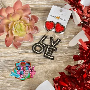 Beaded LOVE Earrings