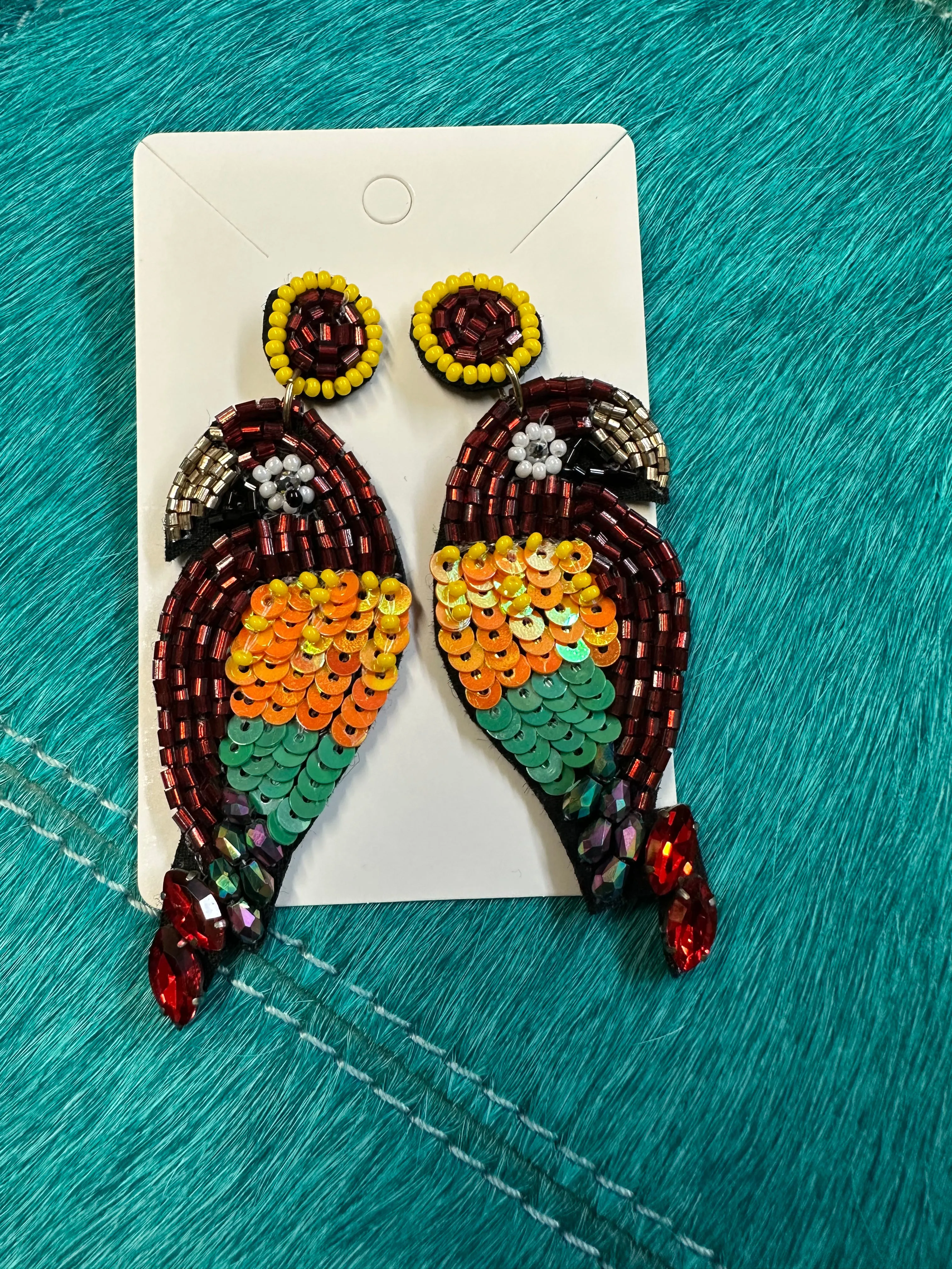 Beaded Parrot Earings