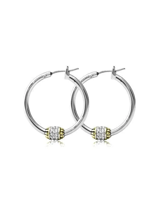 Beaded Pavé Hoop Earrings
