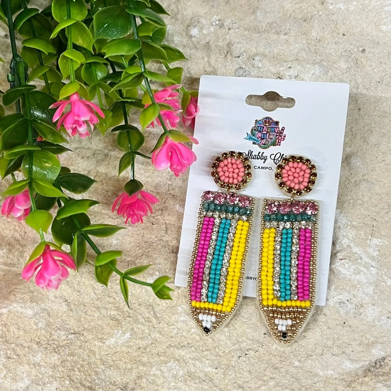 Beaded Pencil Earrings