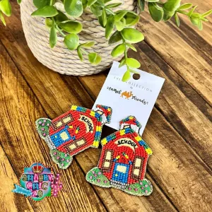 Beaded Schoolhouse Earrings