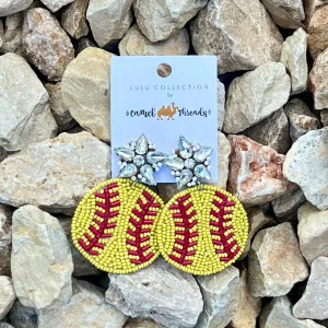 Beaded Softball Earrings