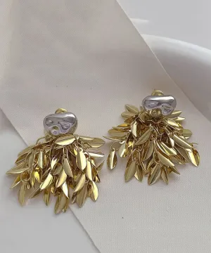 Beautiful Gold Sterling Silver Overgild Tassel Drop Earrings