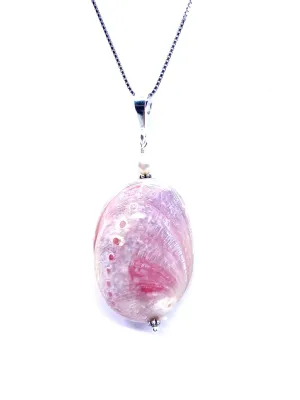 Beautiful Rose Shell Sterling Silver Pendant