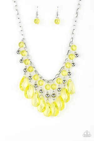 Beauty School Drop Out Yellow Necklace Paparazzi 