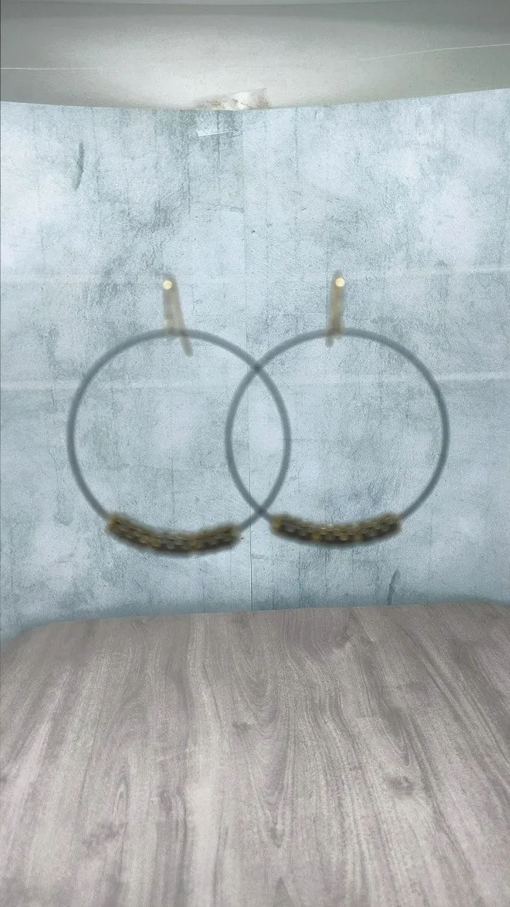Bella Black Hoop Earrings