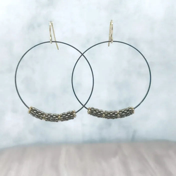 Bella Black Hoop Earrings