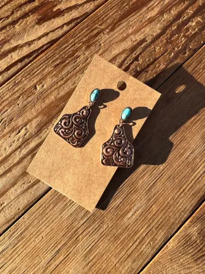 Bessie Cattle Tag Earrings
