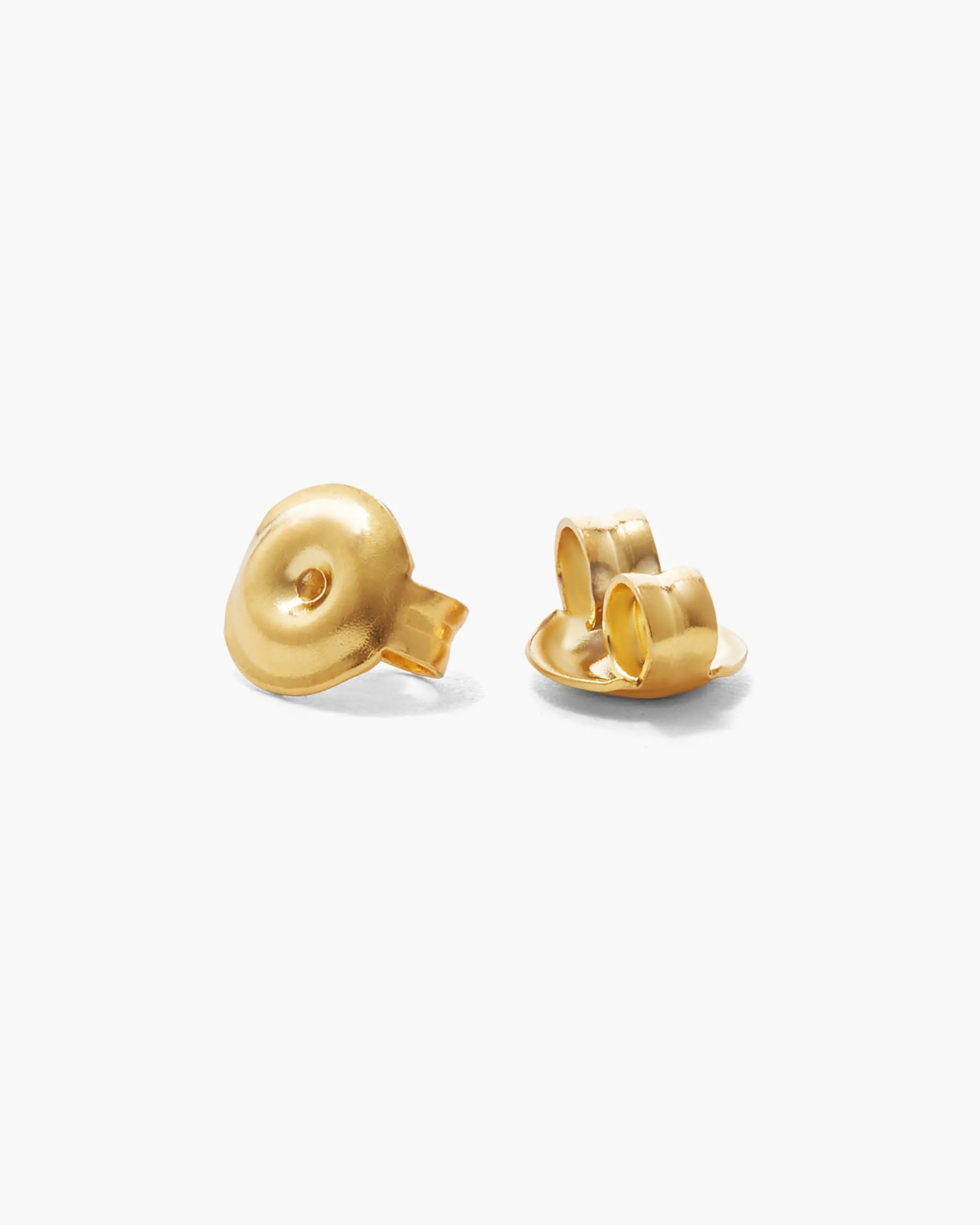 Bezeled Pearl Stud Earrings - Gold