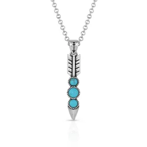 BGNC5033 Necklace - Free Failing Silver Feather