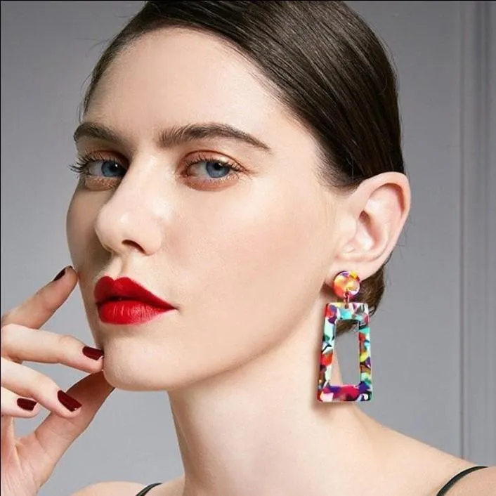 Bijoux Acrylic Statement Rectangle Earrings – Maestro Hennessy ®