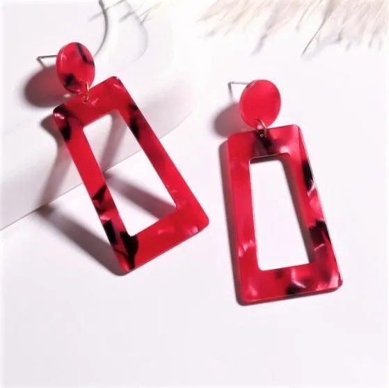 Bijoux Acrylic Statement Rectangle Earrings – Maestro Hennessy ®