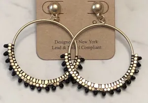 Black and Gold Hoop Earrings