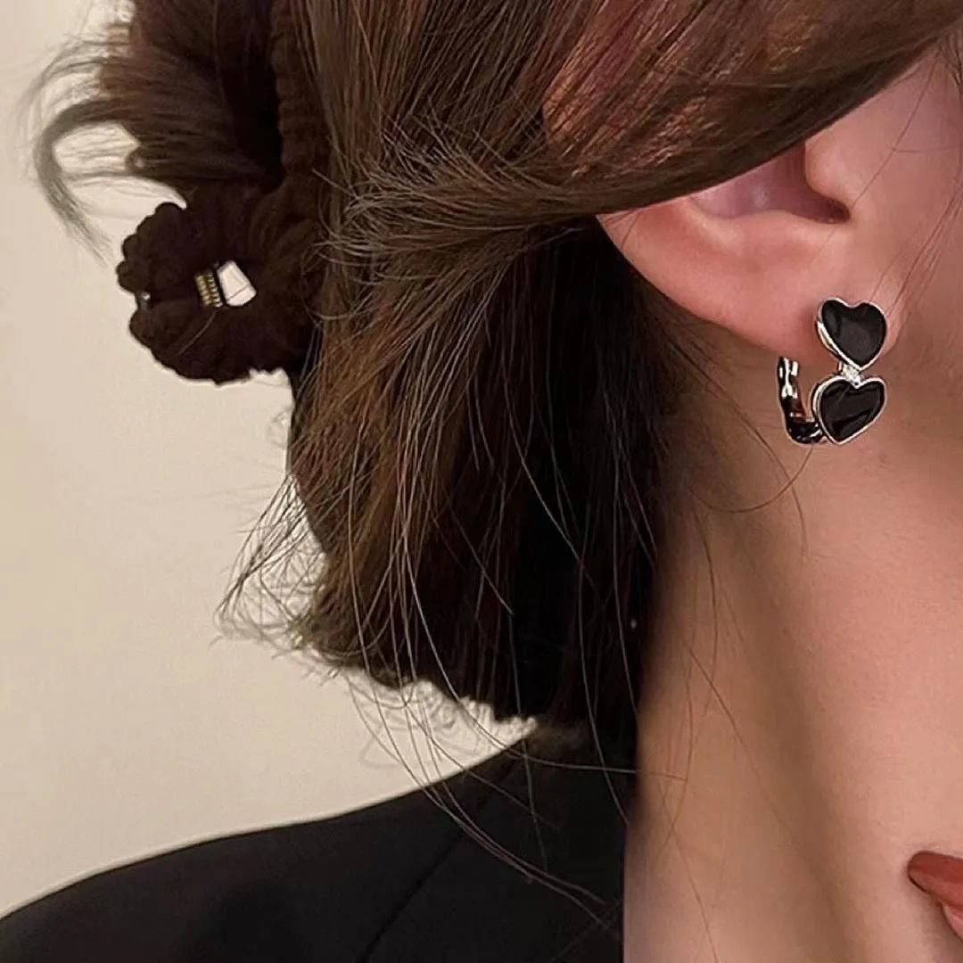 Black Heart Earrings