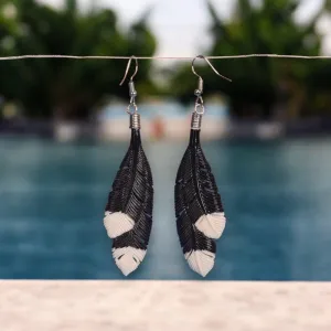 Black Huia Feather Earrings