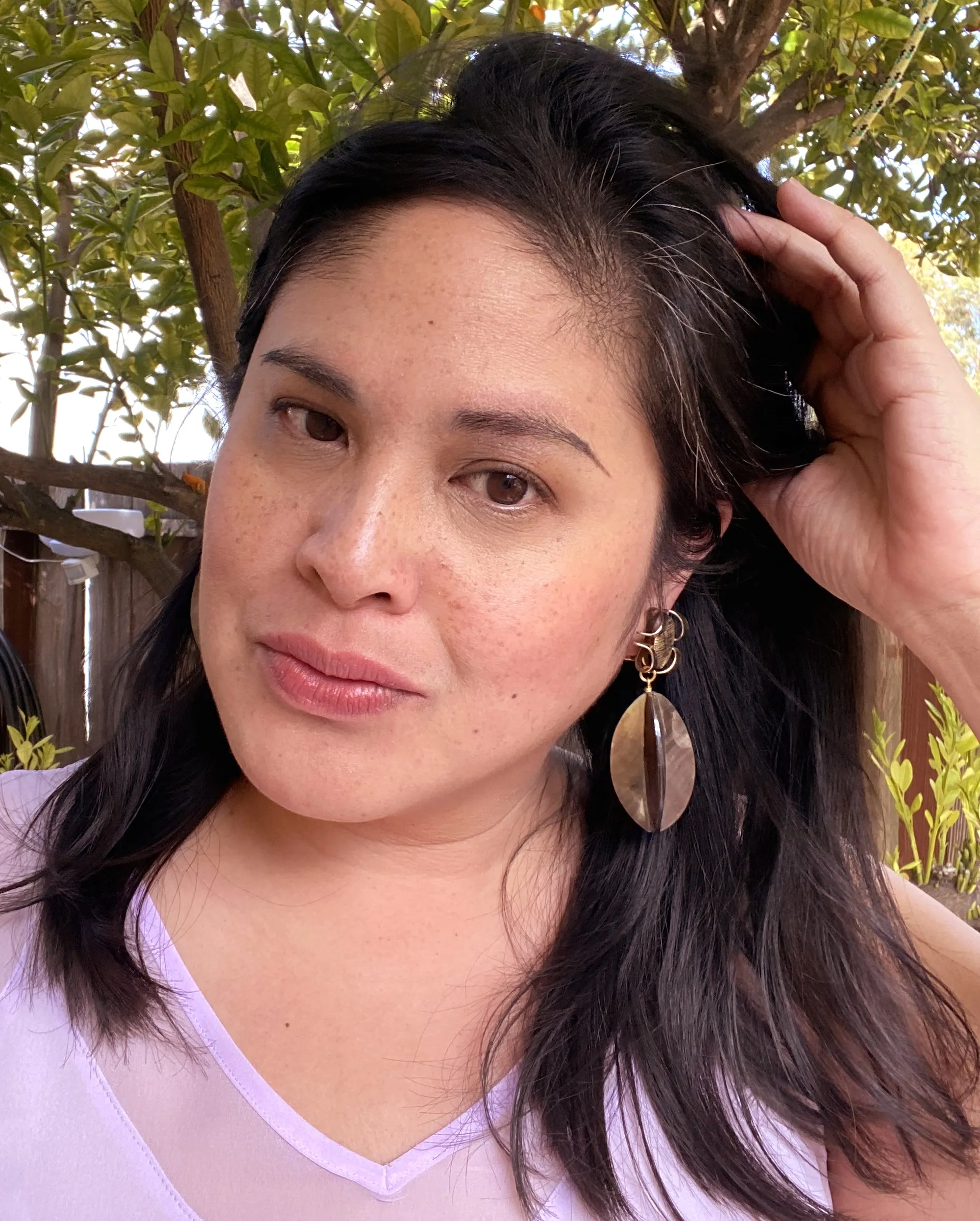 Black lip oyster shell earrings