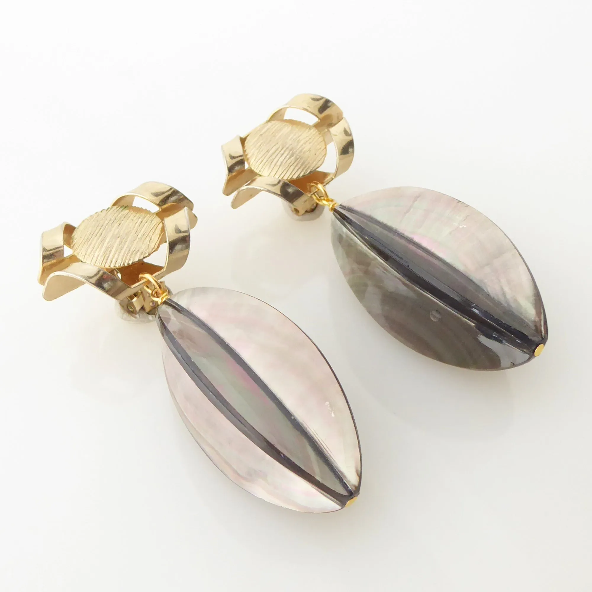 Black lip oyster shell earrings