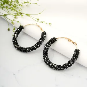 Black Sequins Hoops