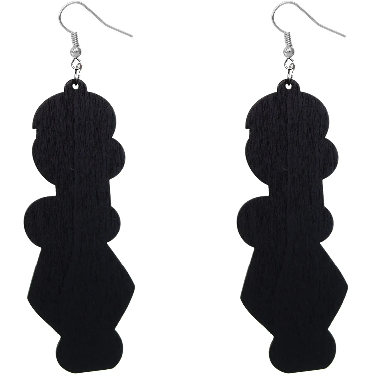 Black Slay Wooden Letter Earrings