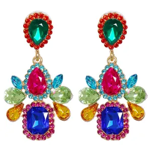 Blue Crystal & Cubic Zirconia Cushion-Cut Drop Earrings