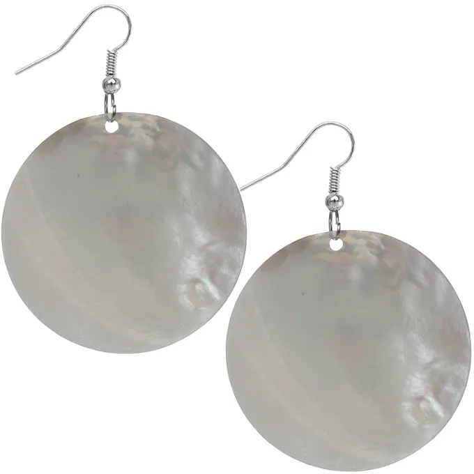 Blue Iridescent Tiger Roar Shell Earrings