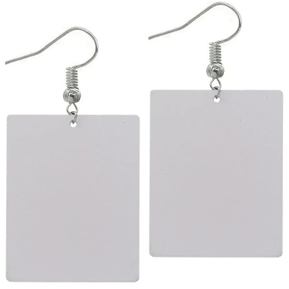 Blue Live Your Dream Wooden Earrings