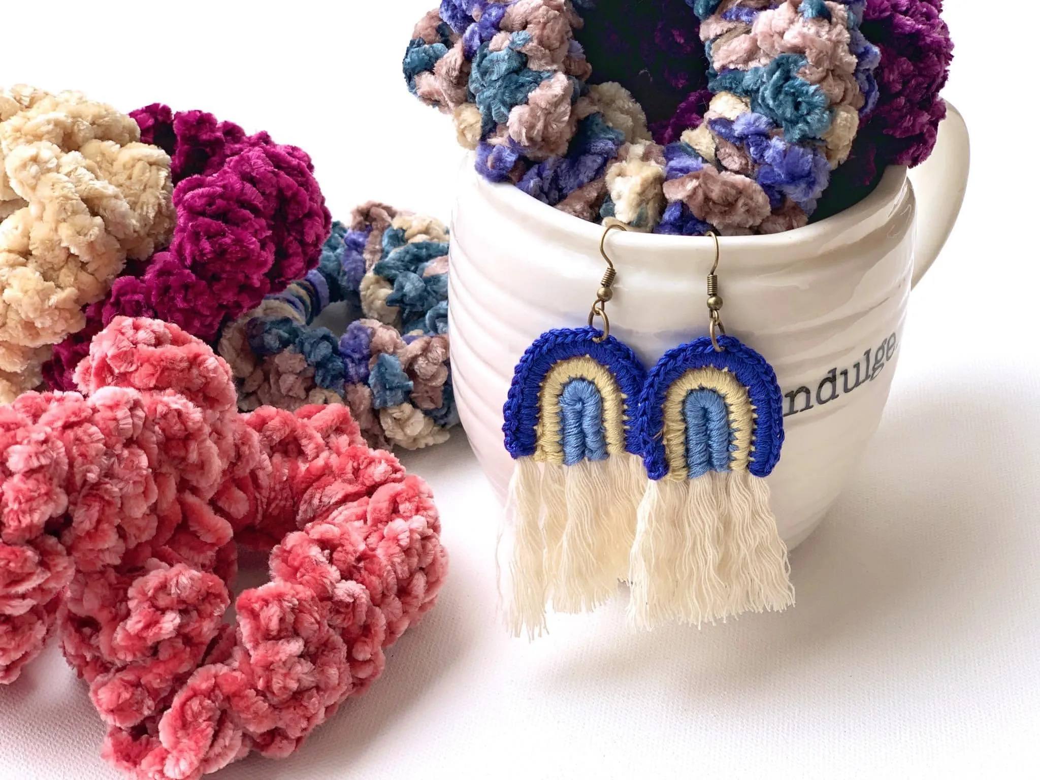 Blue Rainbow   Tassel Earrings