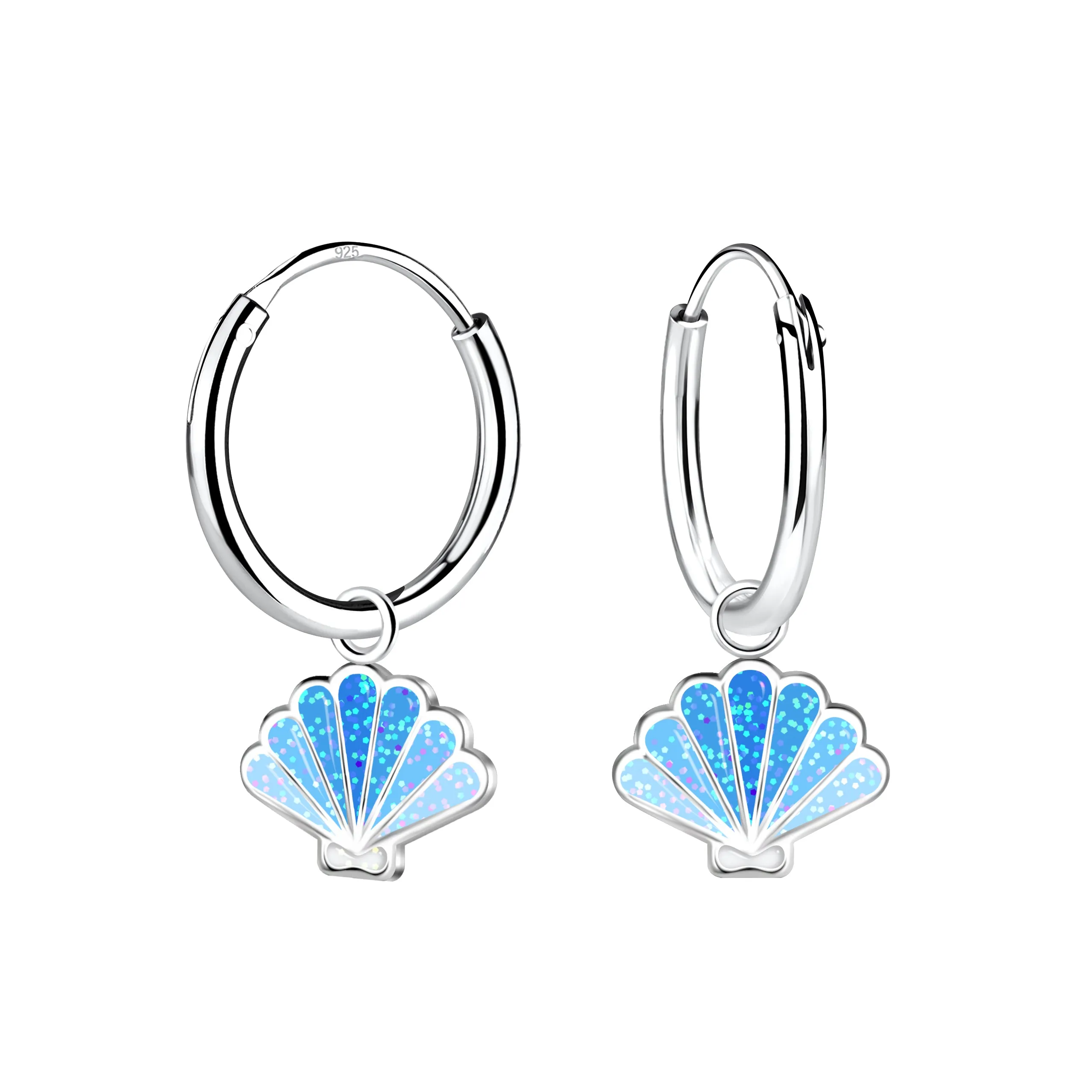 Blue Seashell Hoop