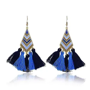 Blue Tassel Earrings
