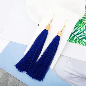 Blue Tassel Earrings