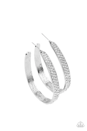 Bossy and Glossy White Paparazzi Earrings