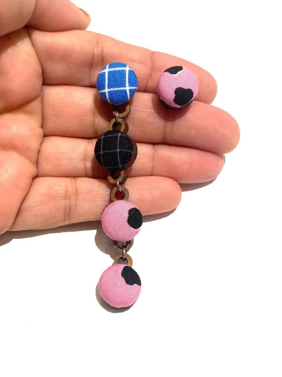 BOTÓN DE AZÚCAR- Asymmetrical Long- Pink and Blue