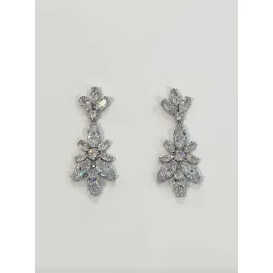 BRIDGETTE | Silver Crystal Drop Earring