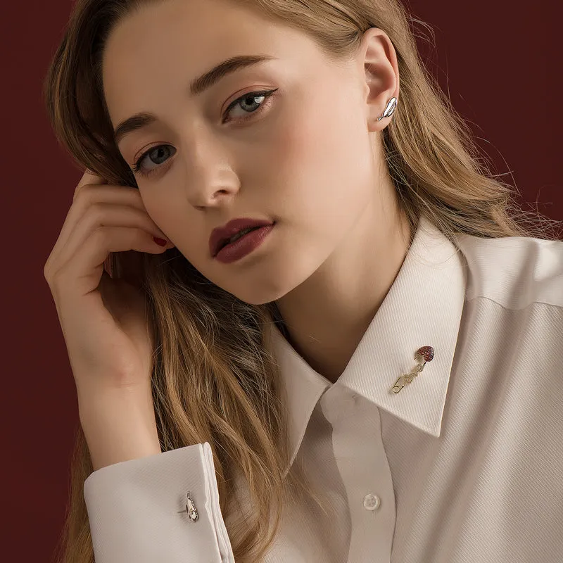 Bright Star Quill Silver Mismatched Stud Earrings