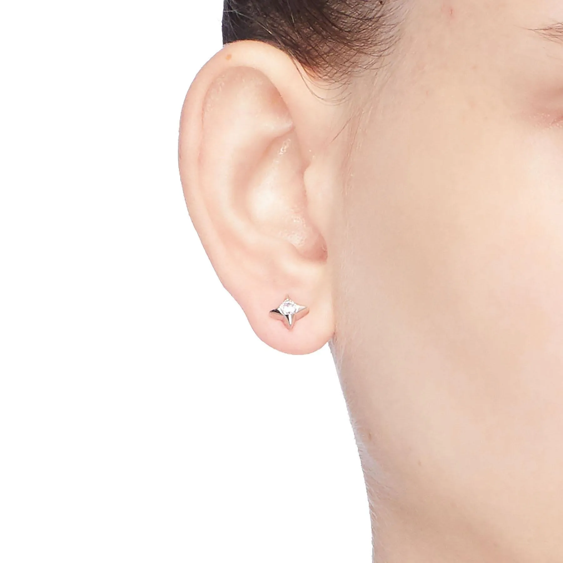 Bright Star Quill Silver Mismatched Stud Earrings