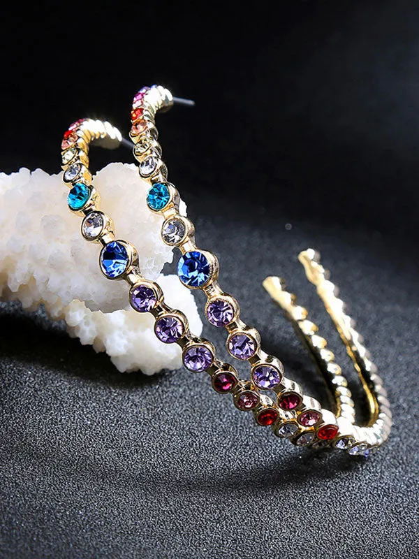 Brilliant Colour Exaggerated Earrings