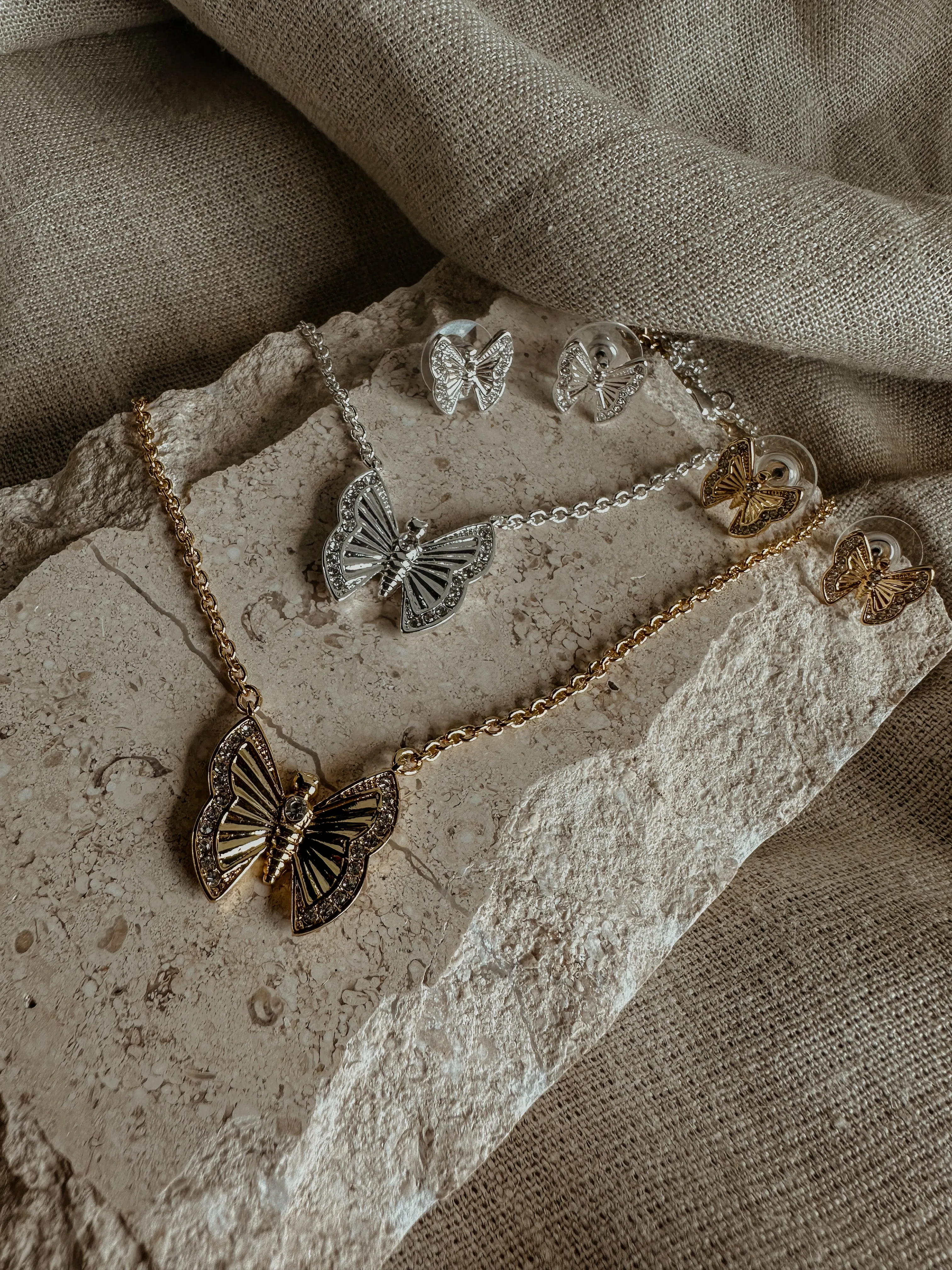 Butterfly Necklace & Earrings Set