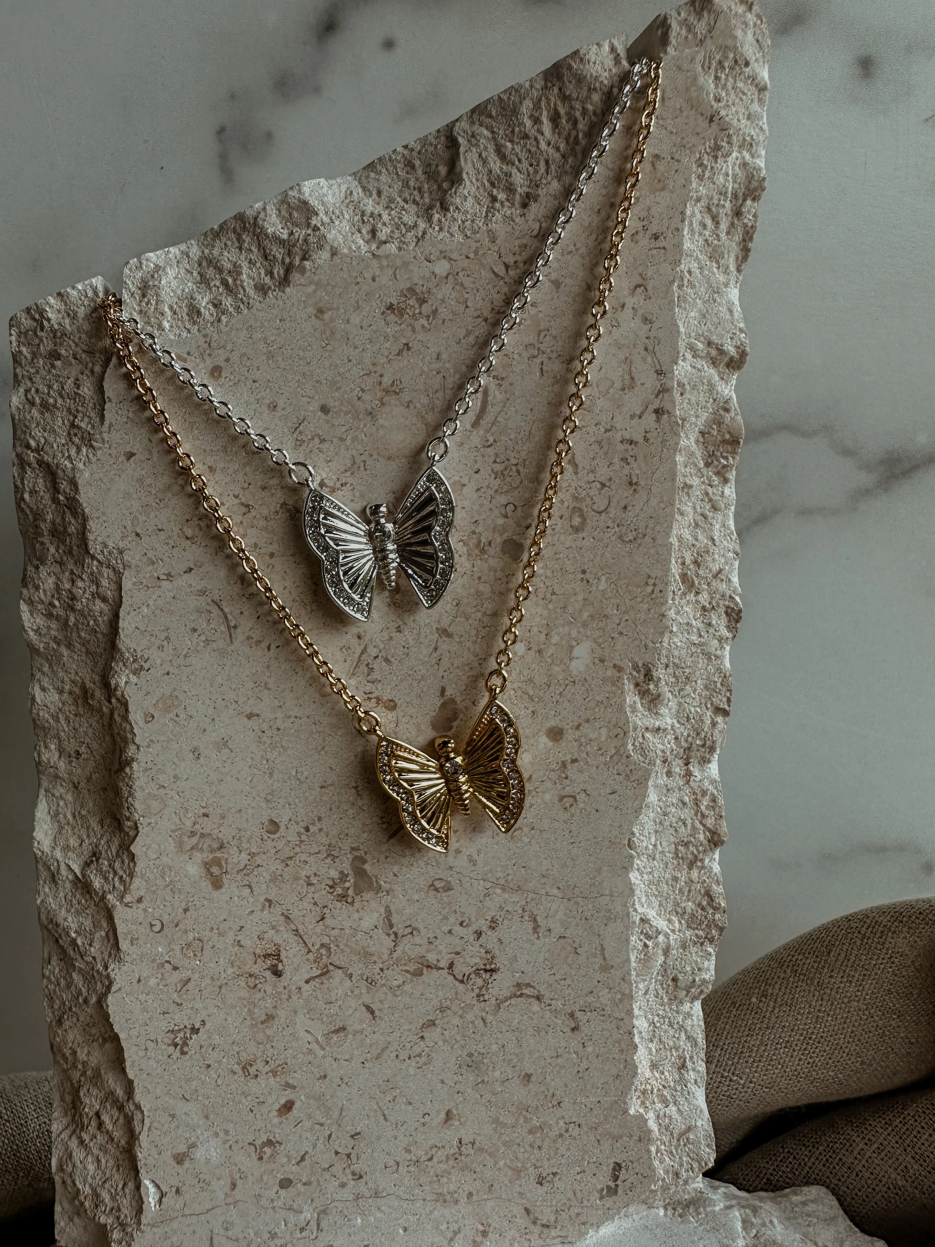 Butterfly Necklace & Earrings Set