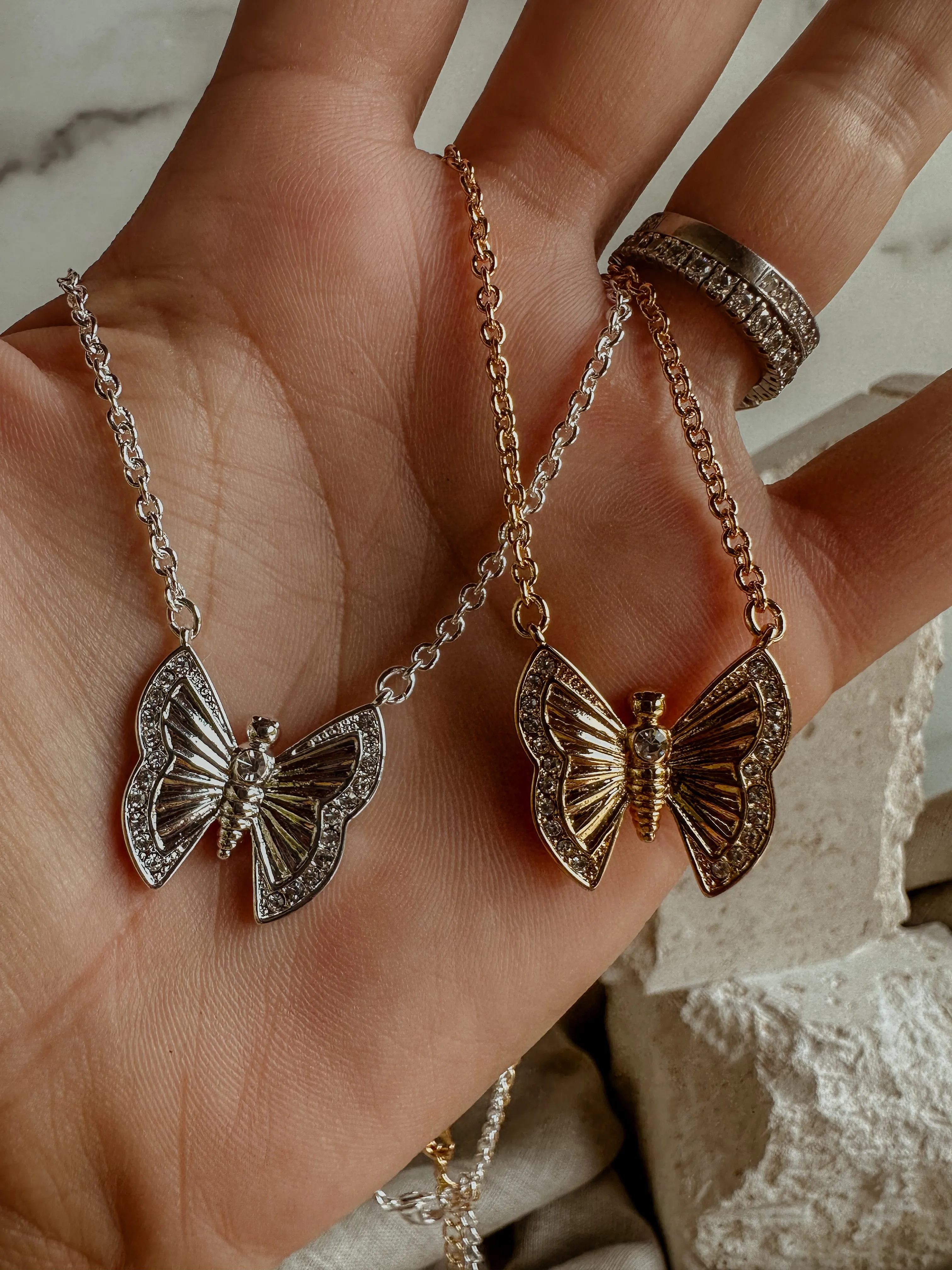 Butterfly Necklace & Earrings Set