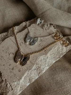 Butterfly Necklace & Earrings Set