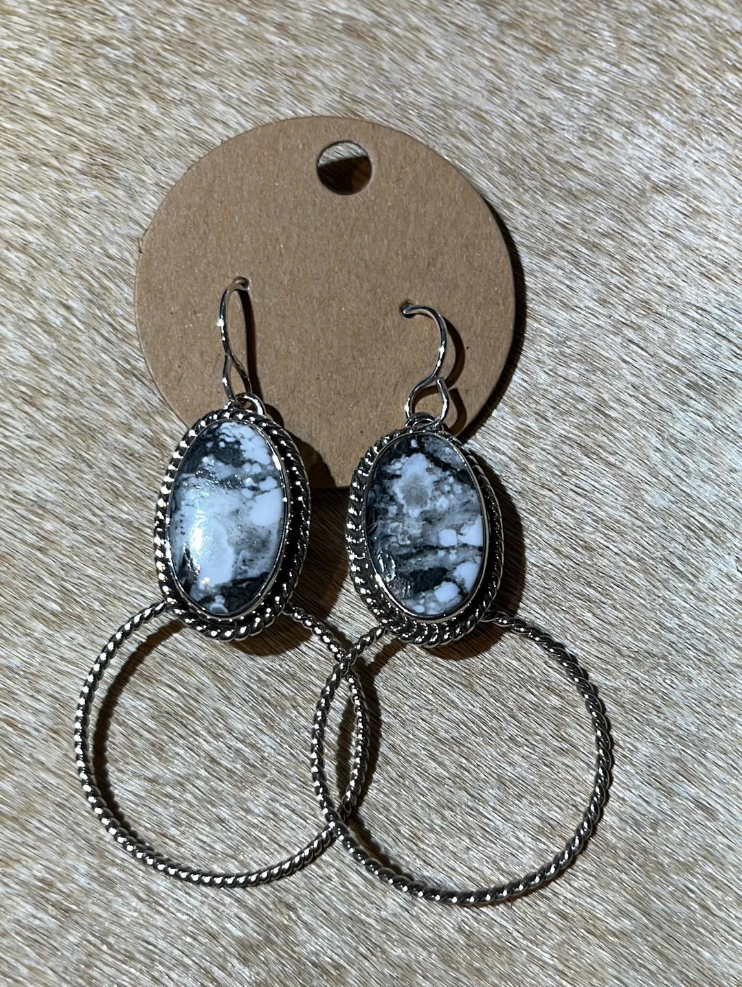 Caitlin Stone Hoop Earrings