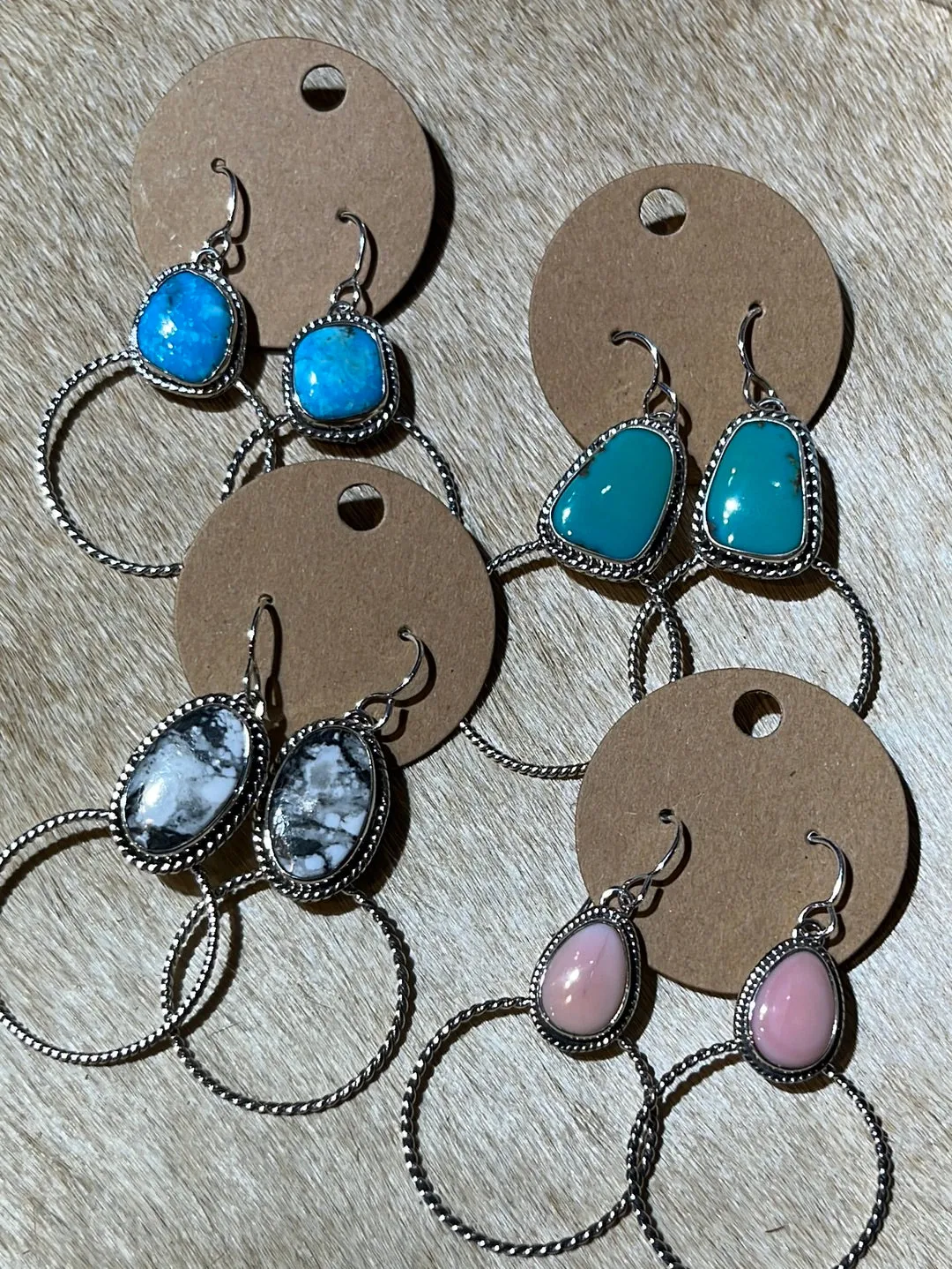 Caitlin Stone Hoop Earrings