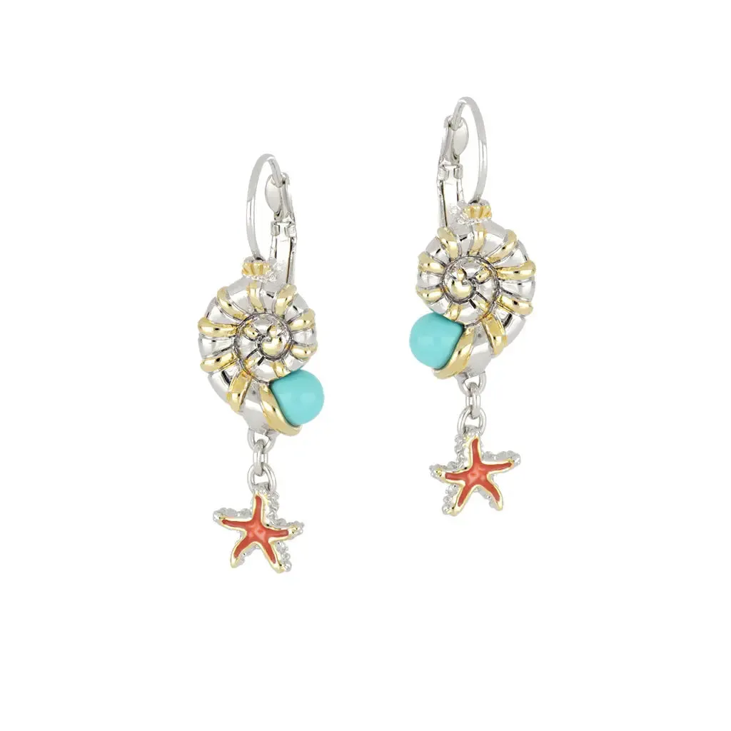 Caraíba Collection - Nautilus & Starfish French Wire Earrings
