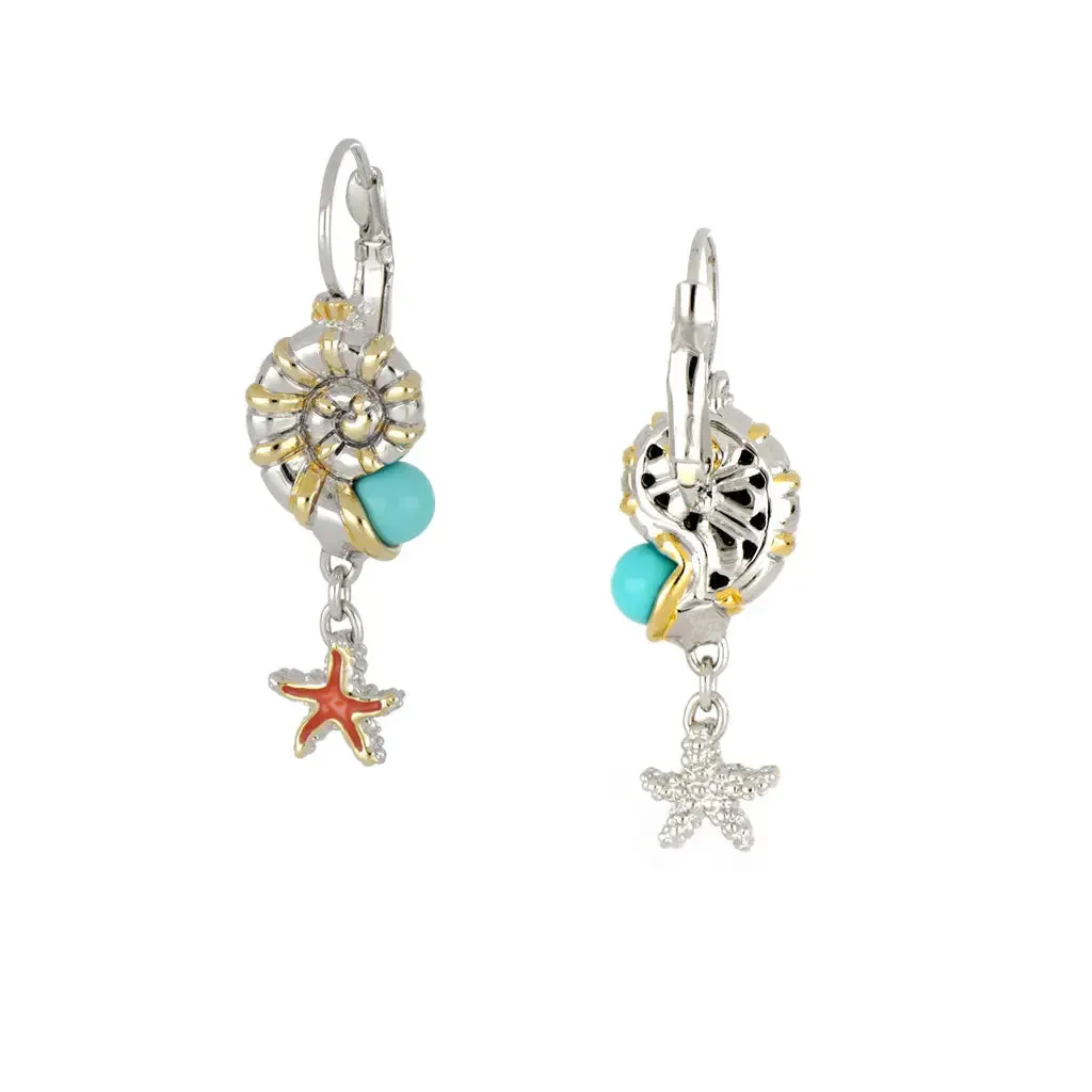 Caraíba Collection - Nautilus & Starfish French Wire Earrings