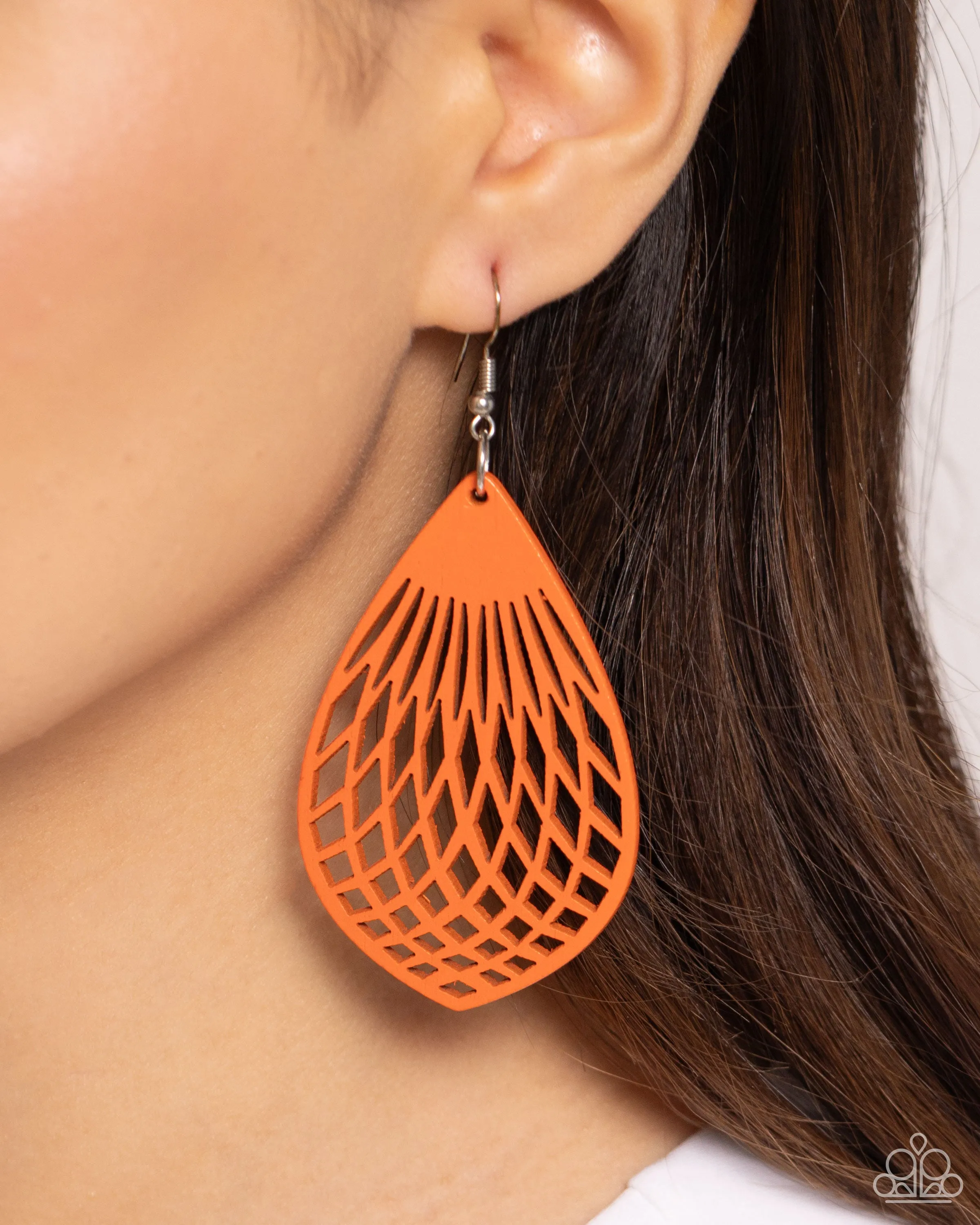 Caribbean Coral Orange Earrings Paparazzi