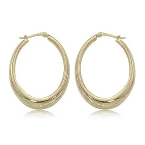 Carla 14K Yellow Gold Oval Med Tapered Hoops